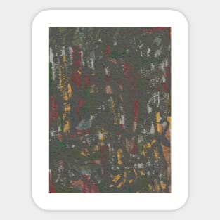 "Change of Chaos" - Dark Abstract Painting Original Artwork Abstract Line Art lots of colors Sticker